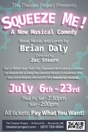 A poster of the play Squeeze Me by Maine writer Brian Daly